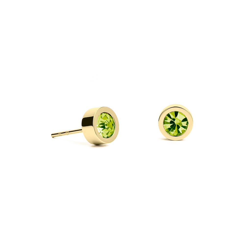 Серьги пусеты Fiore Luna Apple Green 6х3 мм SWE126 AG G
