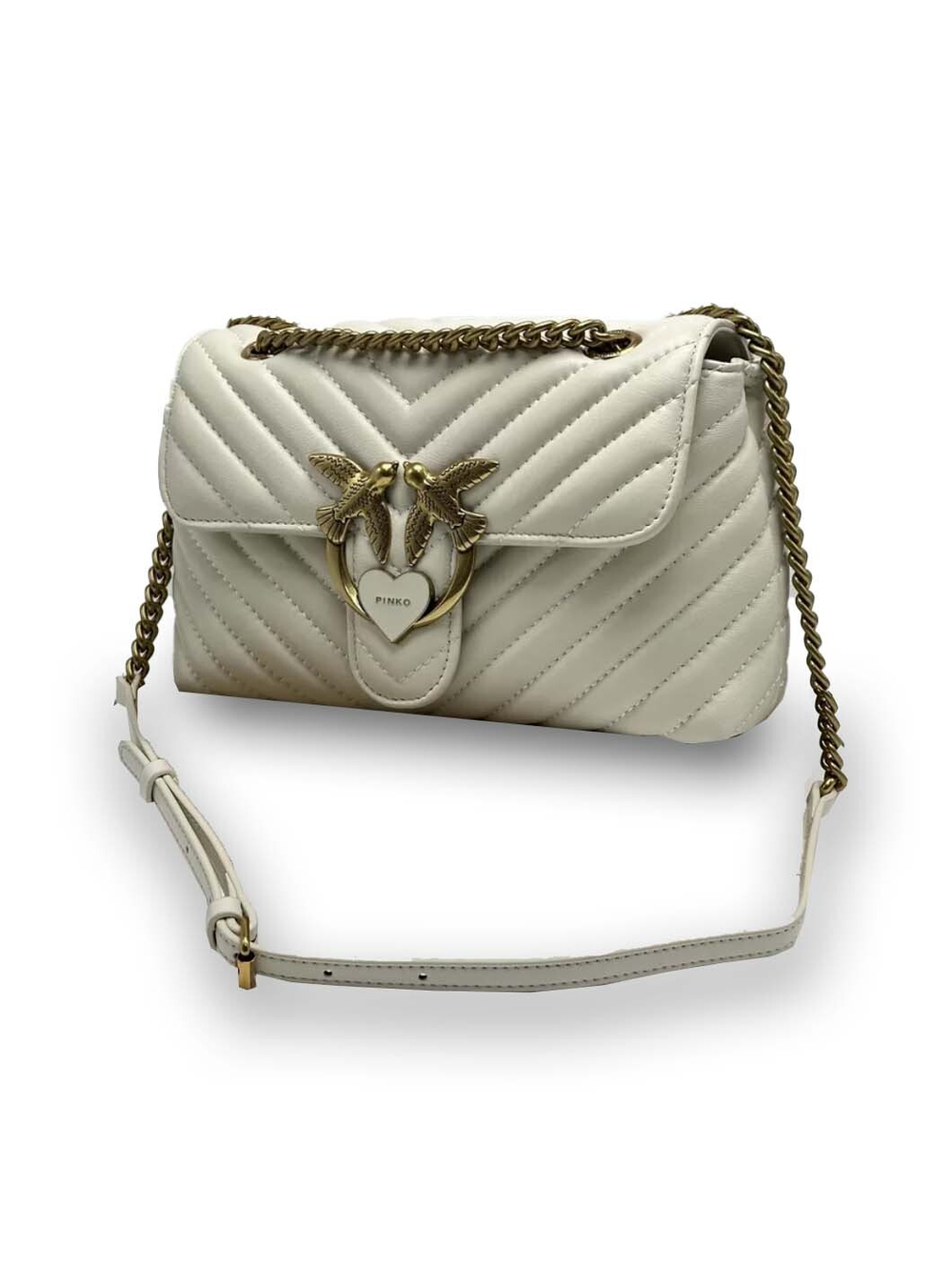 LADY LOVE BAG PUFF HEART - white gold