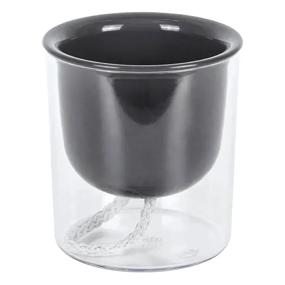 Кашпо ГРЕВИ D95мм H105мм 0,28л с фитильным поливом Графитовый