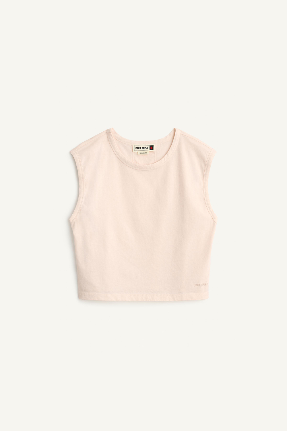 ZARA ФУТБОЛКА БЕЗ РУКАВОВ, ПАСТЕЛЬНО-РОЗОВЫЙ