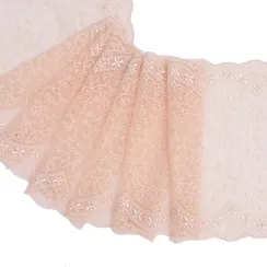 Вышивка на сетке бежевая/стразы 25 см, Китай