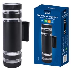 UUL-S20A 2x60W-E27 IP65 BLACK Светильник уличный. под две лампы Е27. Архитектурный накладной. Корпус черный. TM Uniel