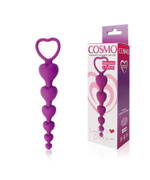 Фиолетовая анальная цепочка с сердечками - 14,5 см. (Цвет: фиолетовый)