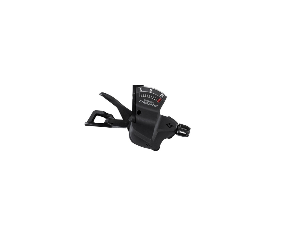 Шифтер Shimano Deore, M5130, правый, 10 скоростей, индикатор, трос 2400мм, черный