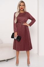 Платье с юбкой-плиссе (марсала)-52р-р Р11-2009/5 Nikol