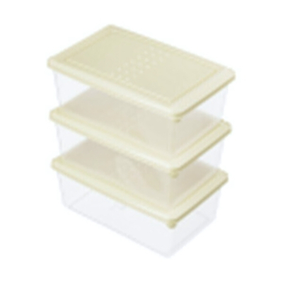 Комплект контейнеров для продуктов "Asti" прямоугольных 1,05л х 3 шт. (светло-бежевый)