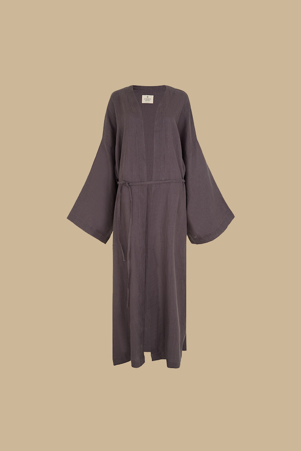 Халат длинный из льна