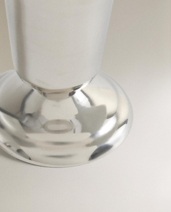 Zara Home Подсвечник из нержавеющей стали, цвет серебристый, 7 см