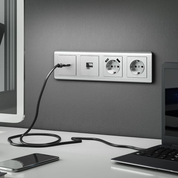 Накладка Werkel для розетки HDMI серебряный рифленый WL09-HDMI-CP 4690389128318