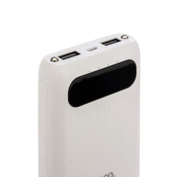 Аккумулятор внешний универсальный Hoco B20-10000 mAh Mige Power Bank (2USB: 5V-2.1A) White Белый