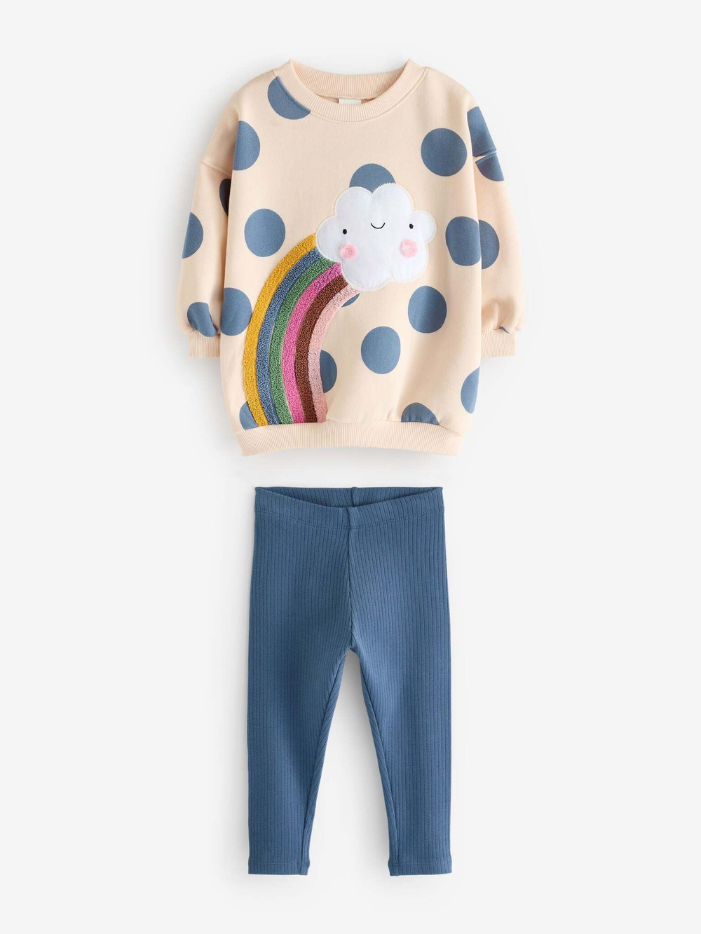 Толстовка и легинсы в комплекте для девочки Next 377-760, Розовый, Темно-синий