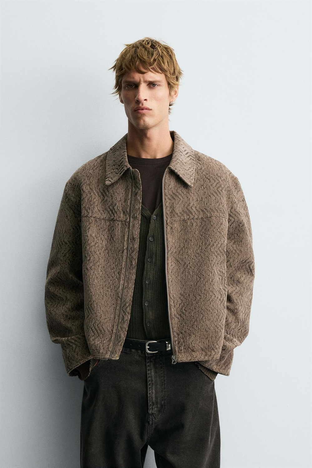 ZARA ЖАККАРДОВАЯ КУРТКА, БЕЖЕВЫЙ