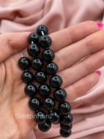 Жемчуг черный на нити