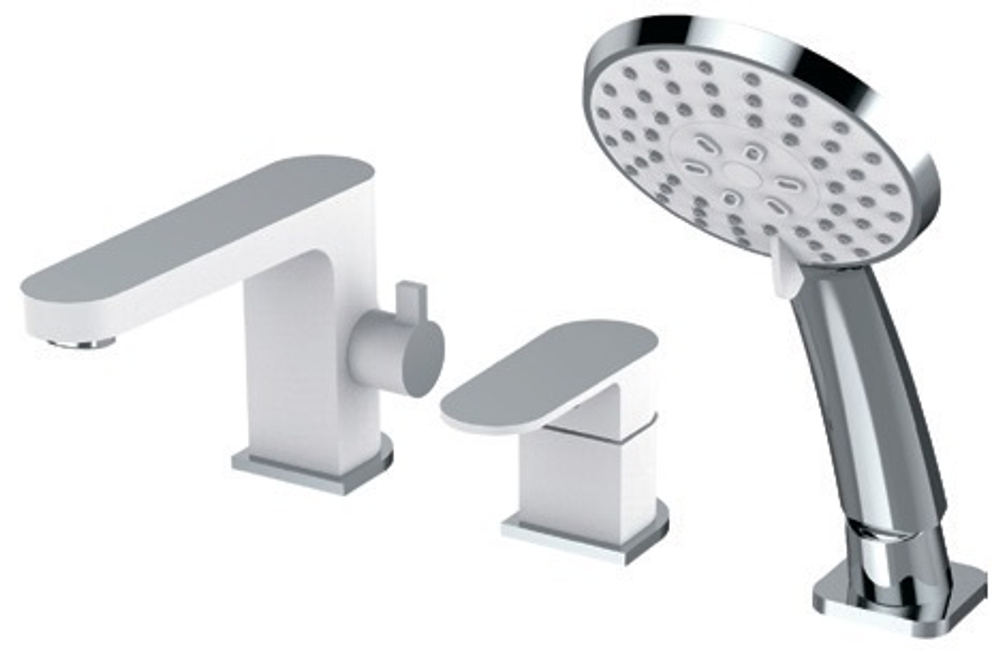 283532-F Смеситель на борт ванны БЕЛЫЙ (3 отв.) ViEiR (8/1шт)