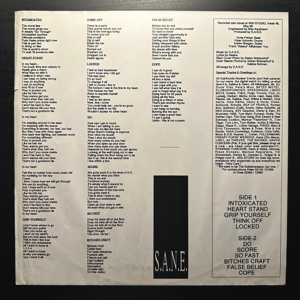 S.A.N.E. - In. (Германия 1990г.)
