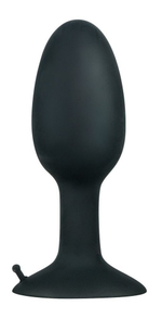 Полая анальная пробка с шариком Medium - 11 см. (Цвет: черный)