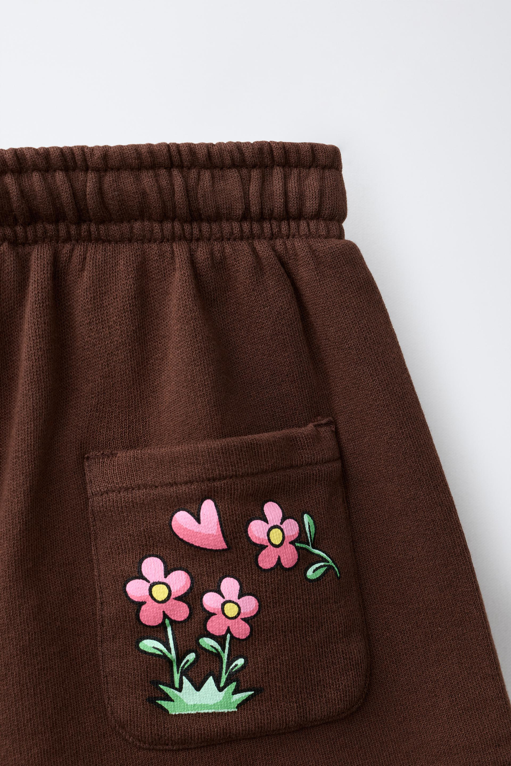 ZARA ШОРТЫ С ПРИНТОМ «КАПИБАРА CAPYFUN ©», КОРИЧНЕВЫЙ