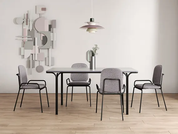 Стул Ror, Double Frame, серая рогожка