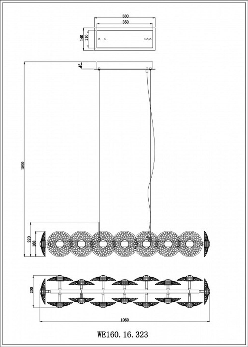 Подвесной светильник Wertmark Pamela WE160.16.323