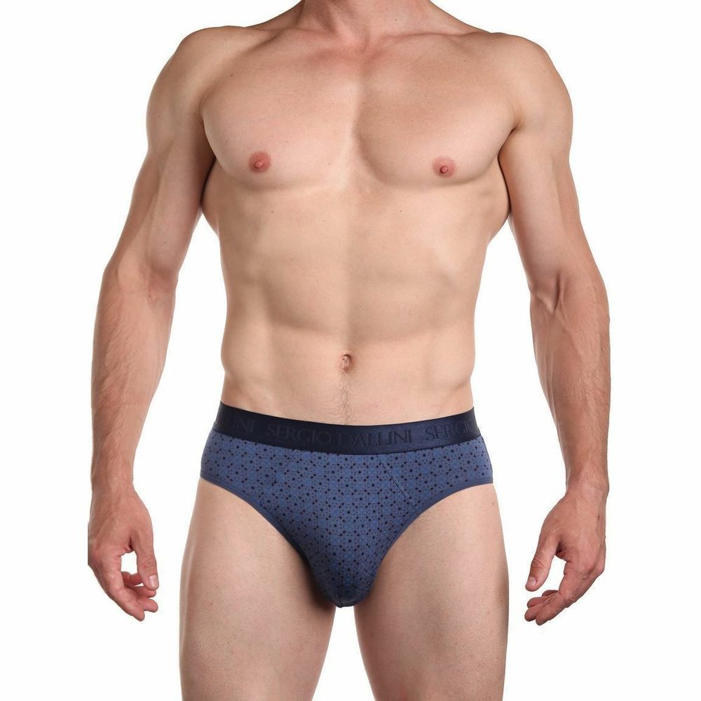 Мужские трусы брифы синие с узором Sergio Dallini SG2933-3