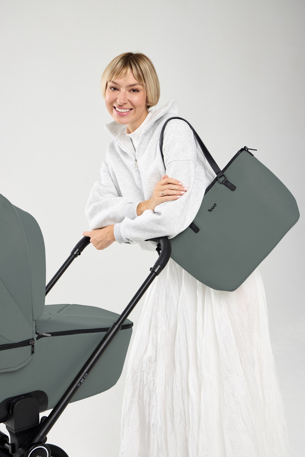 Детская коляска Rant Teo Soft 3 в 1 с автокреслом Miro Black Olive