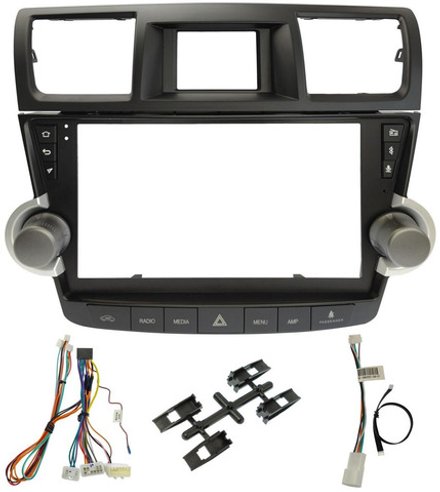 Магнитола для Toyota Highlander 2 U40 2007-2013 (рамка 10" с крутилками и кнопками) - Teyes SPRO+ на Android 10, ТОП процессор, 4Гб+32Гб, 4G SIM-слот