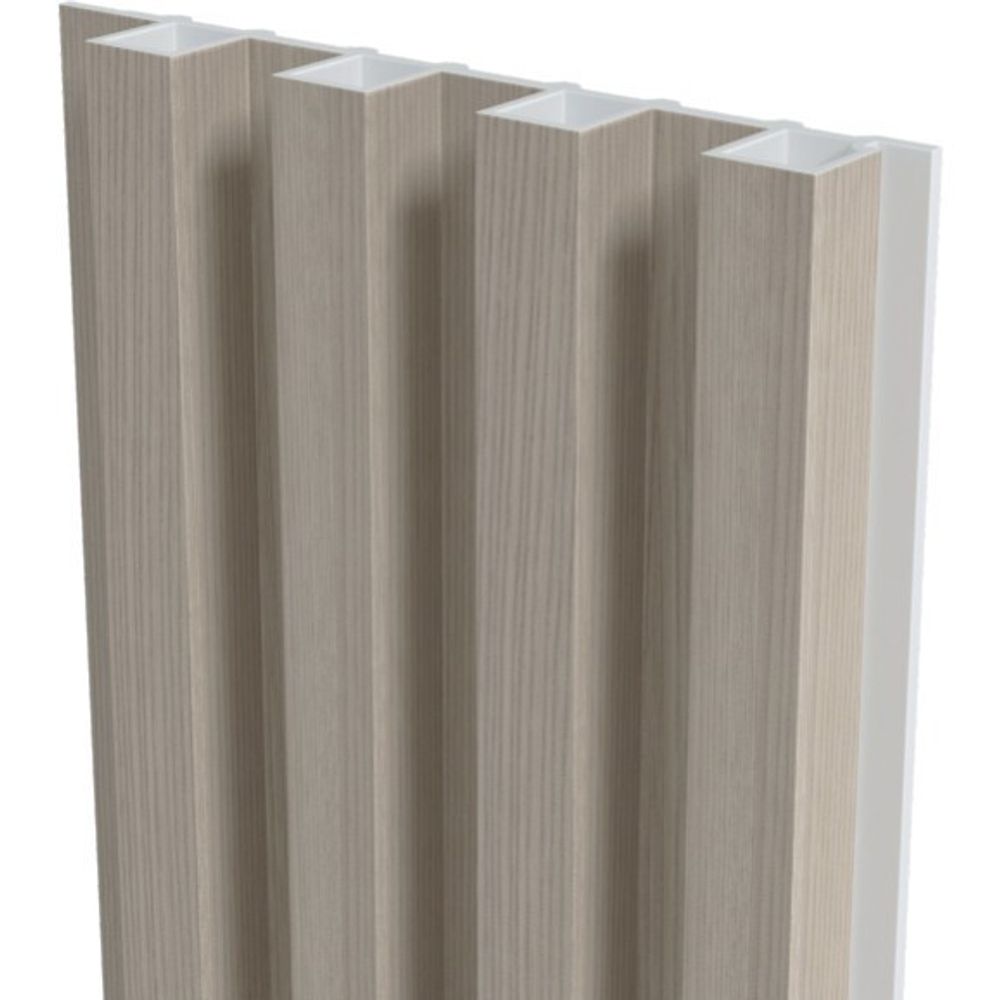 Стеновая реечная панель WPC Дуб светло-серый, 290x16,8 см