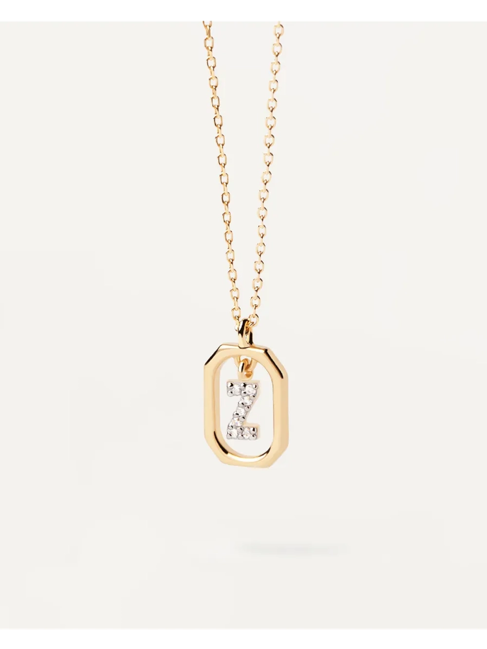 Колье женское PDPaola Мини-Буква Z серебро 925 пробы покрытое золотом 750 пробы CO01-537-U