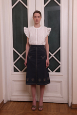 Юбка с вышивкой, темно-сиий