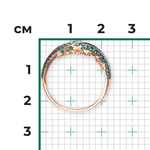 Кольцо «Ящерица» из красного золота с фианитами