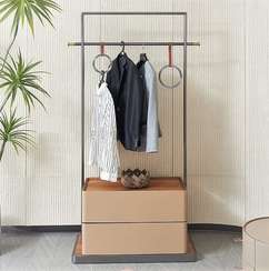 Комод с вешалкой 4591, 190-100 см, экокожа, шпон ореха