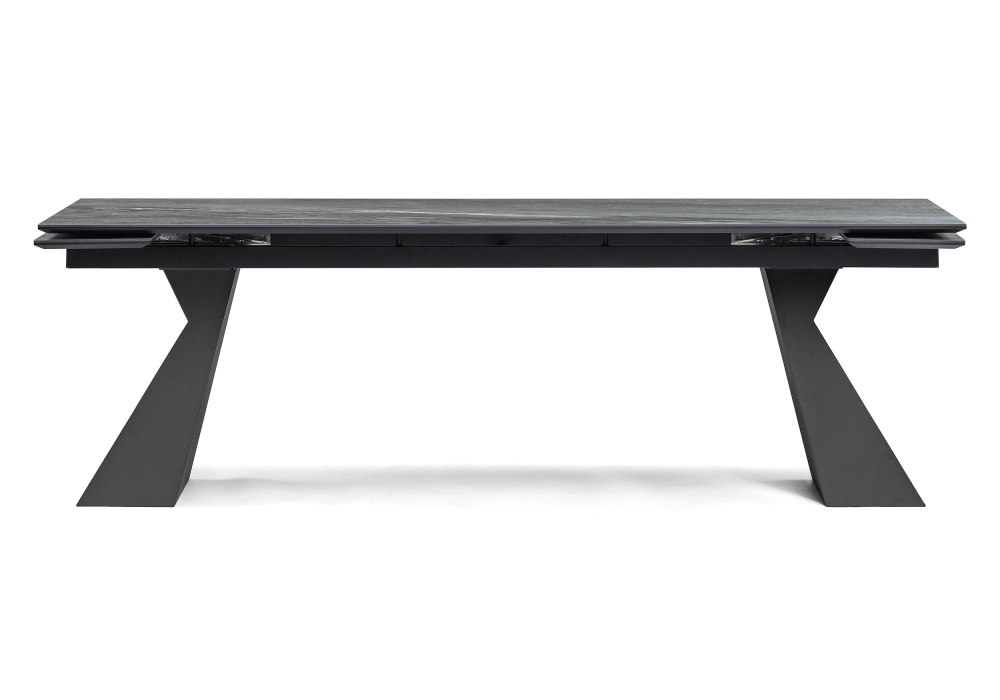 Керамический стол Woodville Денхольм 240(300)х100х75 mosco nero matt, черный