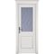 Межкомнатная дверь Элегия массив ольхи белая со стеклом