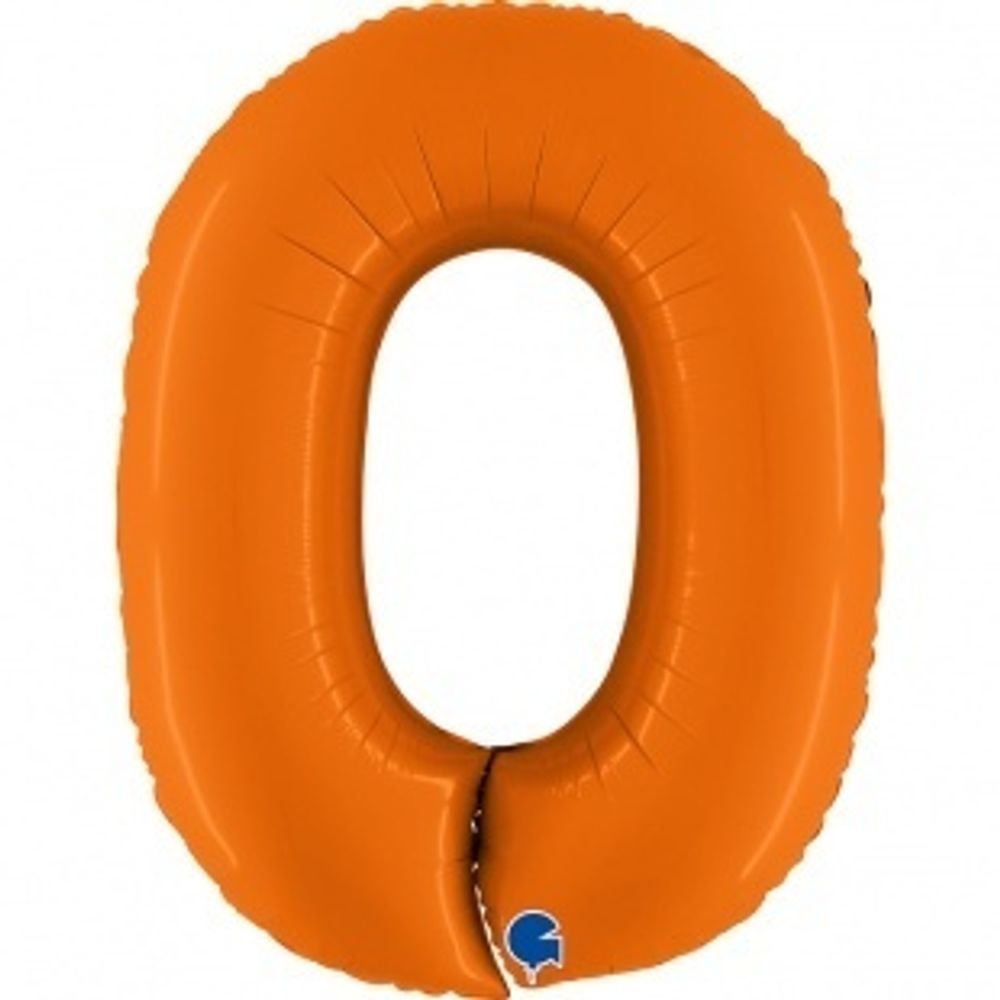 G Шар 40'' / 102 см "Цифра 0" Оранжевый Сатин (БГ-60)  Изображение2