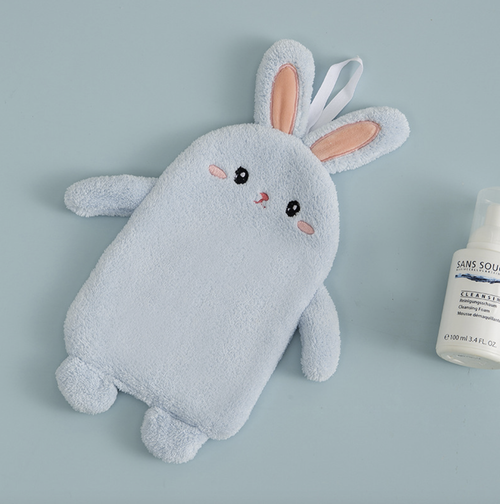 Полотенце из микрофибры в форме "Зайки", 1 шт. Цвет нежно-голубой.