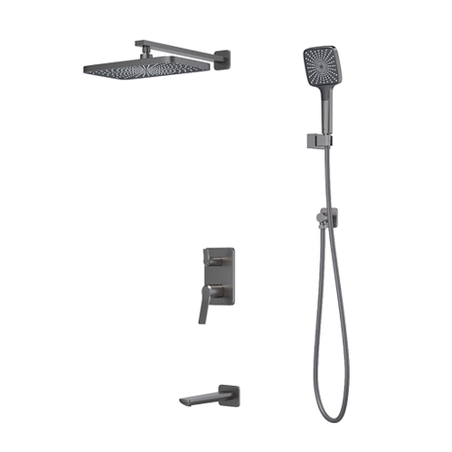 Душевая система 35к IDDIS PARGM03i68 "Parker" лейка "Тропический душ" встраиваемая ГРАФИТ матовый