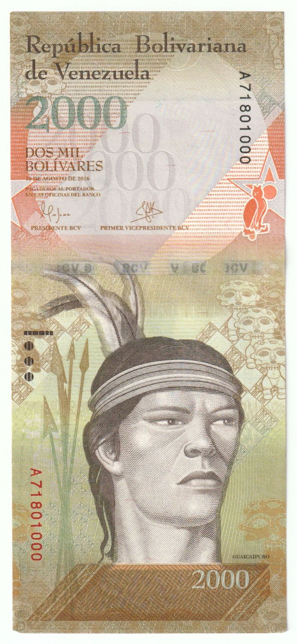 Venezuela, 2 000 Bolívares, 2016, UNC (Light Version)