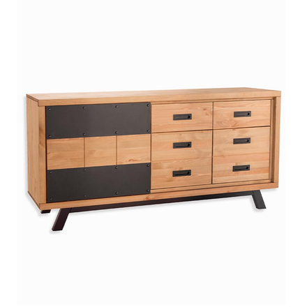 Тумба Оникс 121-180 1 сдвижная дверь, 2 глухие двери и выдвижной ящик бейц/масло