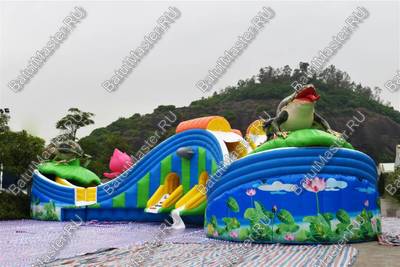 Надувной наземный аквапарк «Пруд с лотосами», 25*25*5 м