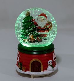 PM-64 Шар со снегом муз. с подсветкой «Привет от Санты»