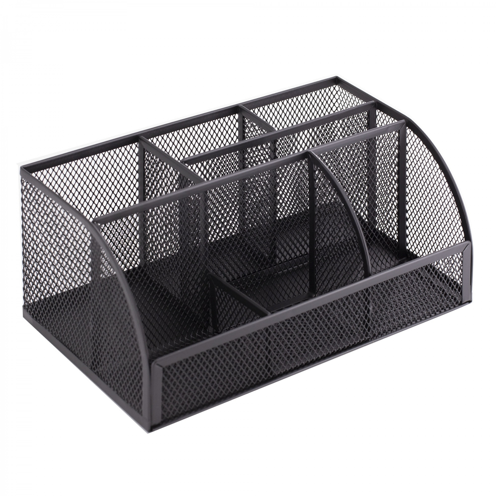 Подставка-органайзер д/канцтоваров, Alingar, металлическая, 22 см * 10 см*14 см, черная, 7 отделений