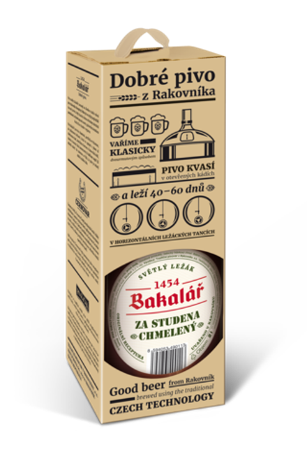 Пиво в Подарочной Упаковке Бакалар Холодного Охмеления / Bakalar Za Studena Chmeleny 2л - стекло