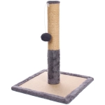 Когтеточка на подставке «Счастливый хвост!, цвет серый, 30*30*42см / d-6см