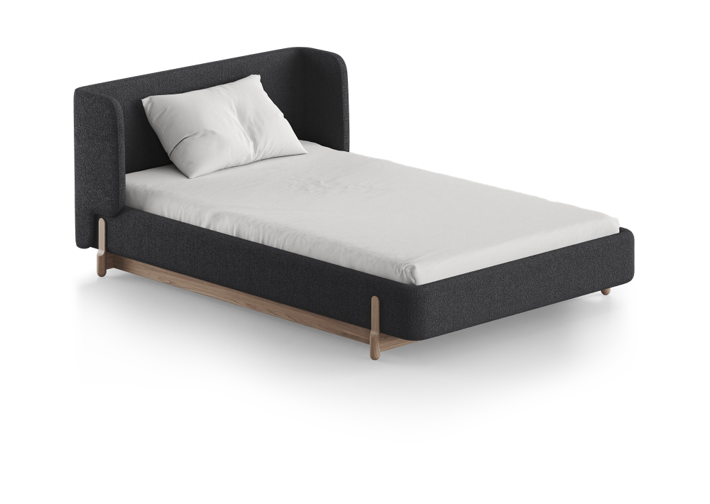 Кровать Basic спальное место 120*200 см (серый, букле)