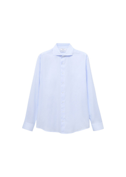 Костюмная рубашка slim fit из твила с микропринтом