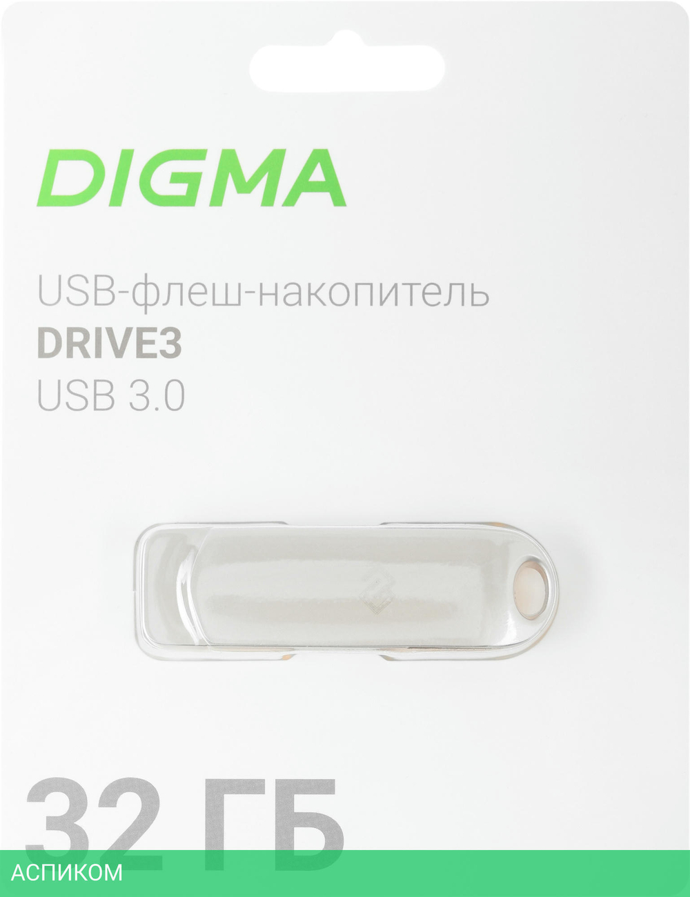 USB Flash-накопитель Digma Drive3 32Gb серебристый (DGFUM032A30SR)