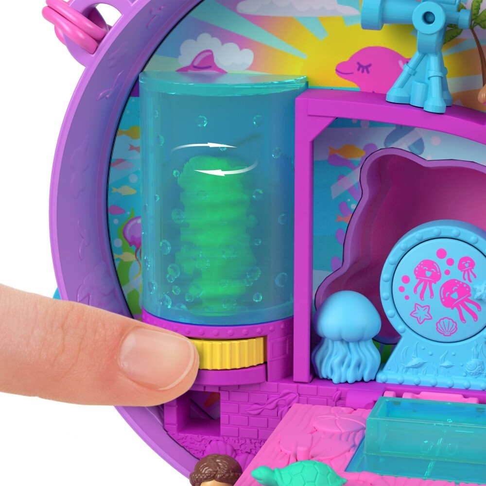 Polly Pocket - Аквариум с дельфинами Компактный набор + 2 куклы + аксессуары HWN96 / артикул   JFG56 HWN96  / GTIN 194735217793