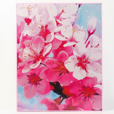 Алмазная вышивка полное заполнение "Цветы Вишни", на раме, 40*50 см 9929728