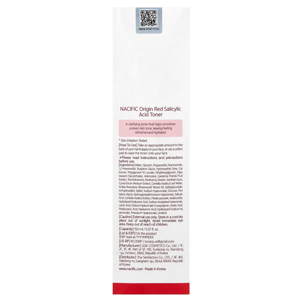 Nacific, Origin Red, тоник с салициловой кислотой, 150 мл (5,07 жидк. унц.)