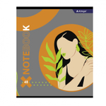 Тетрадь 48л., А5, клетка, Alingar "Леди", скрепка, мелованный картон (стандарт), блок офсет, 4 дизайна в пленке т/у